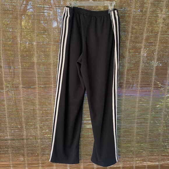 Women's Trefoil Adidas Track Pants Black with white stripes Size Medium - Picture 3 of 6